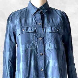 Eddie Bauer Travex Shirt Women’s XS Blue Plaid Button Front Roll-Tab Long Sleeve